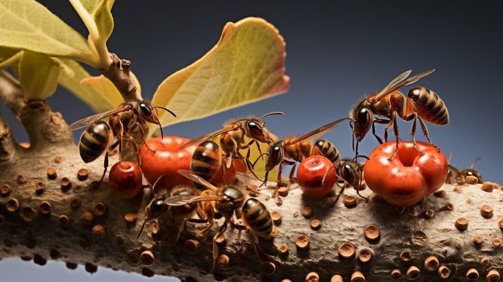 oak gall wasp-oak tree-ant interaction