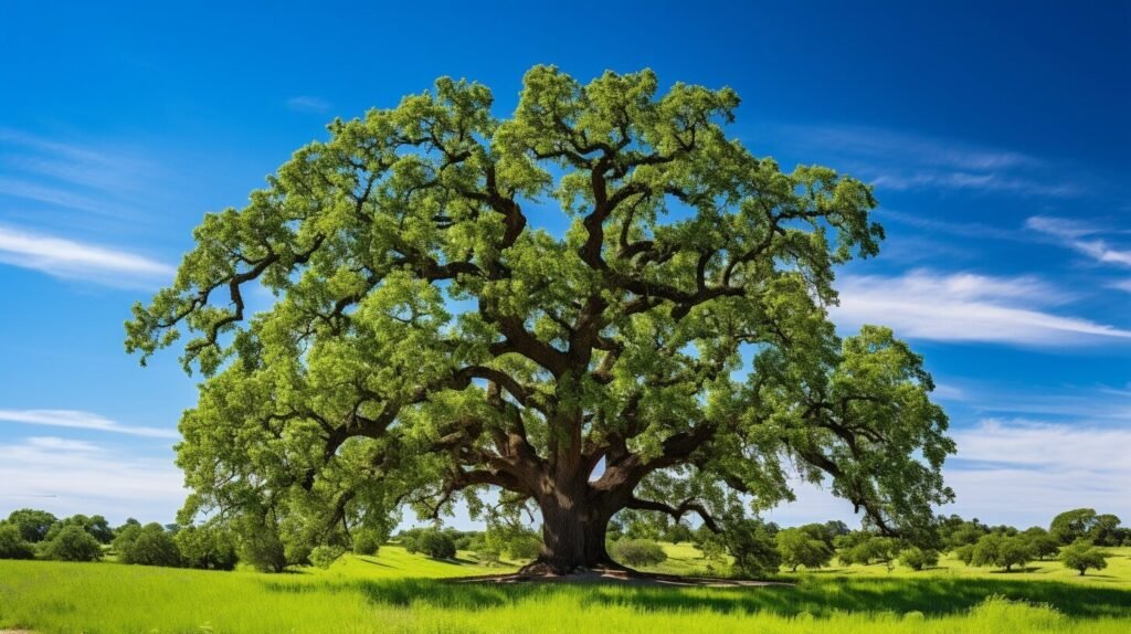 oak tree with acorns