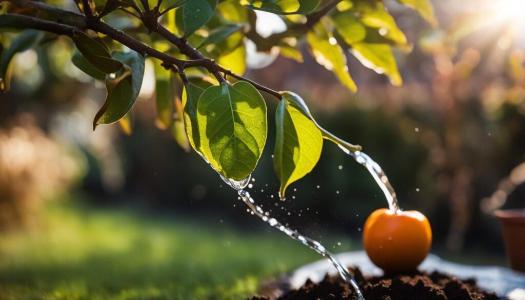 watering persimmon trees