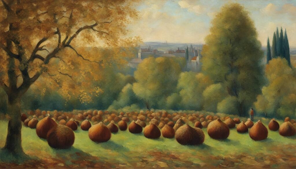 Chestnut Gathering by Camille Pissarro