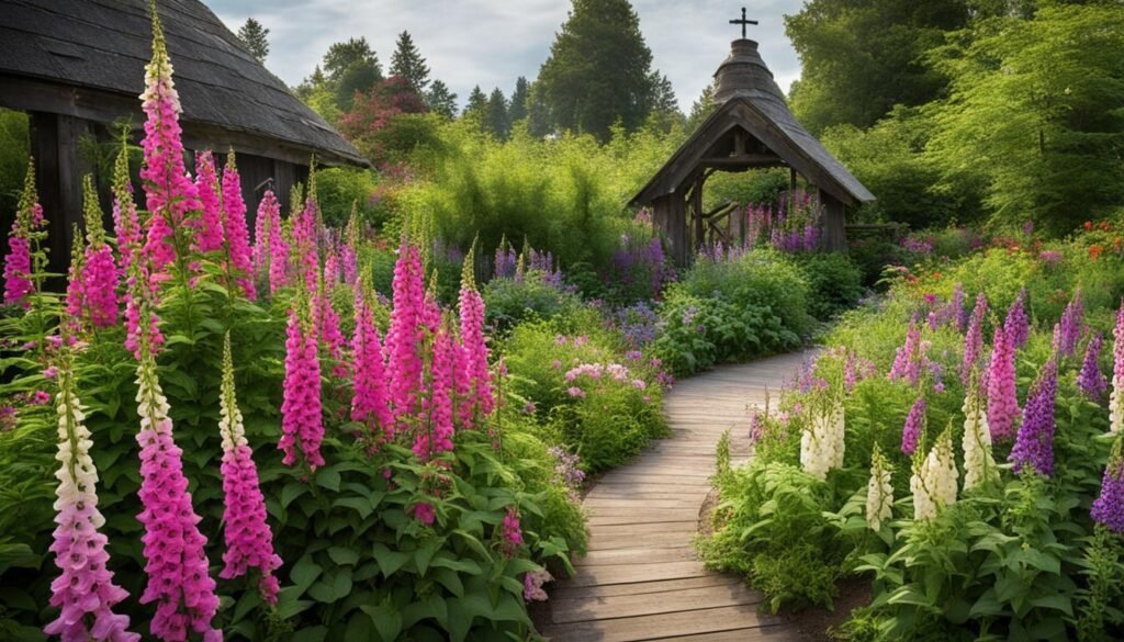 landscaping with foxgloves